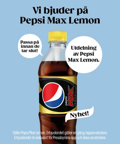 Gratis Pepsi Max Lemon hos Pressbyrån