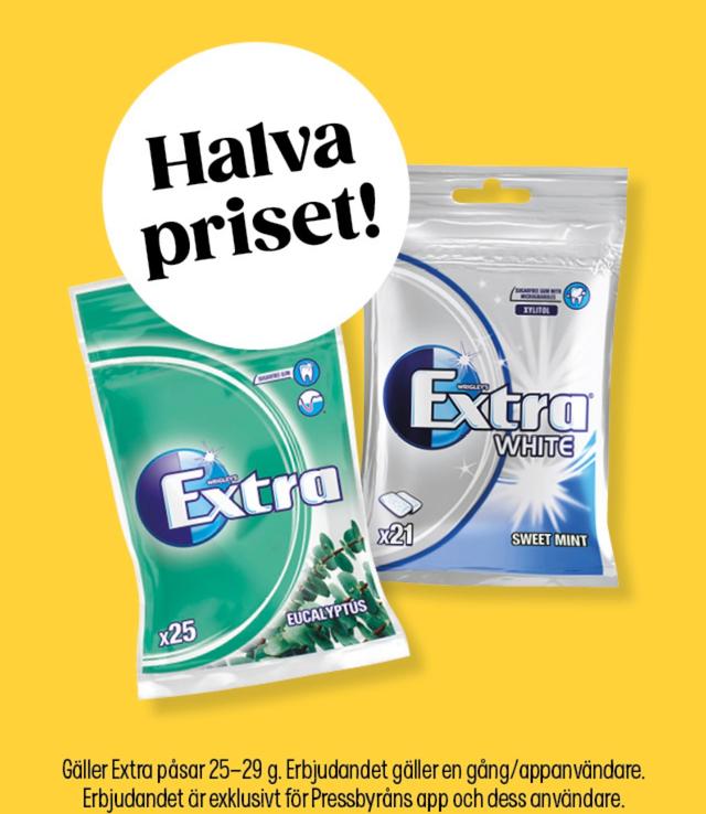 Halva priset på Extra tuggummi!🫧