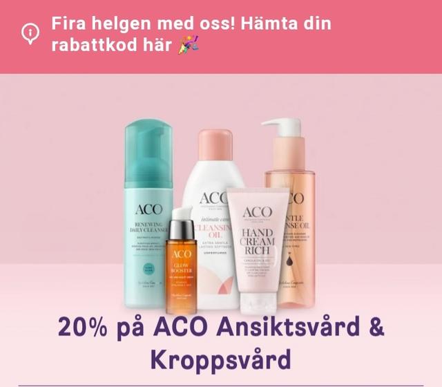 20% på ACO Ansiktsvård & Kroppsvård  | Köp till bra pris på MEDS Apotek