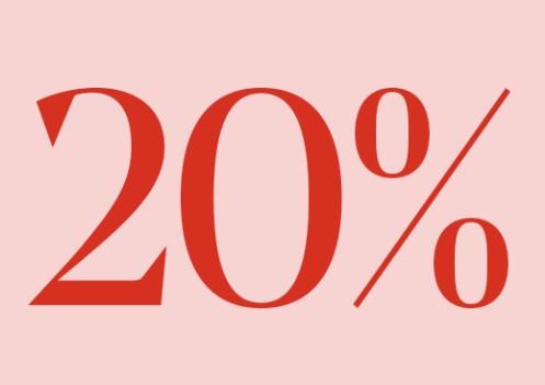 20% när du handlar för 600 kr eller mer hos Åhléns