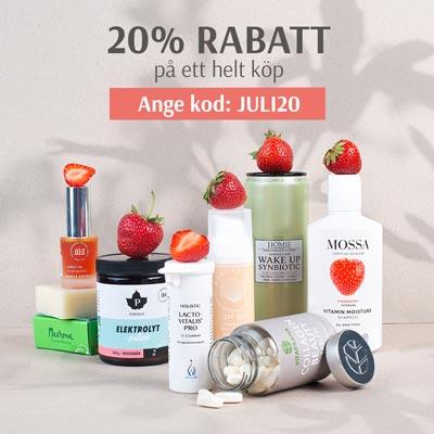 20% rabatt på ett helt köp hos Bodystore