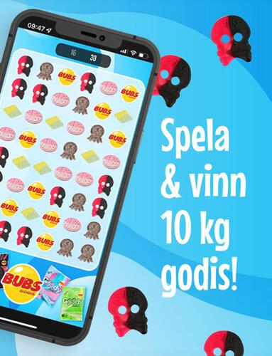 Spela BUBS godisspel & vinn 10 kg godis