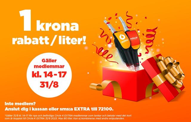 1 krona rabatt per liter hos Circle K
