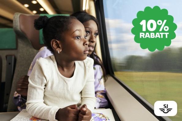 10 % rabatt på tågresor med SJ