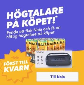 Bara idag! 12-pack Naia Energidryck Wild Tropic för 69 kr + högtalare på köpet