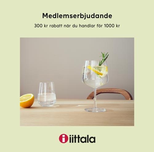 Iittala - 300 kr rabatt när du handlar för 1000 kr