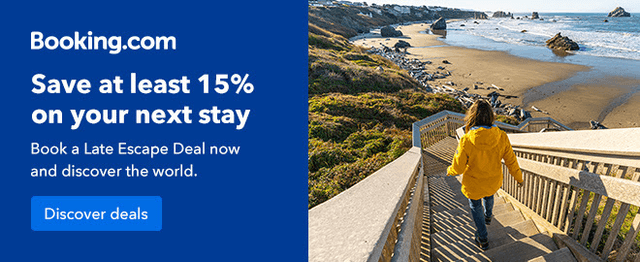 Late Escape Deal 2023 - 15% rabatt på Booking.com