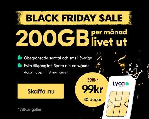 Lyca Smart Pro Plan - 200 GB/mån för bara 99 kr/mån livet ut
