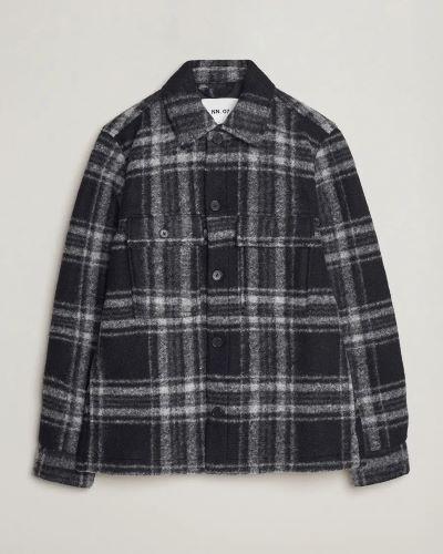 NN07 Wilas Black Checked Shirt Jacket for Men - Care of Carl