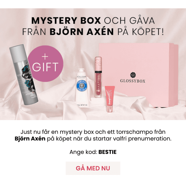 GLOSSYBOX - få gåva på köpet när du startar en prenumeration