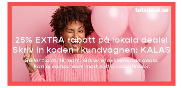 25% extra rabatt på lokala deals
