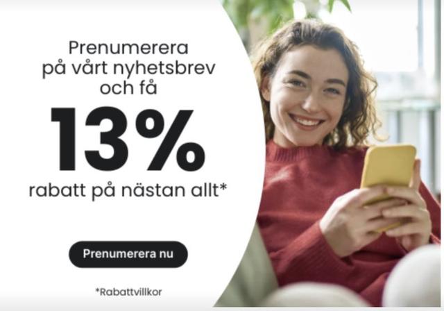 Prenumerera på nyhetsbrev och få 13% rabatt - Lamp24