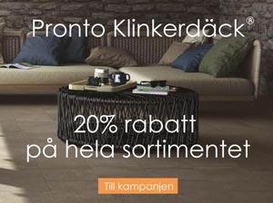 20% rabatt på Pronto Klinkerdäck