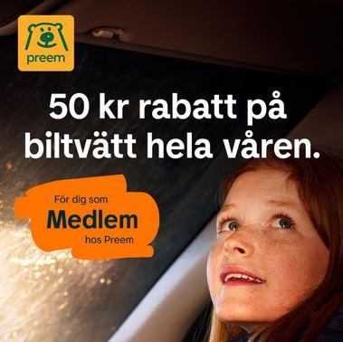 Preem - 50 kr rabatt på biltvätt för medlemmar
