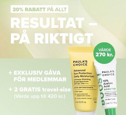20% på allt hos Paula’s Choice + gåvor på köpet!