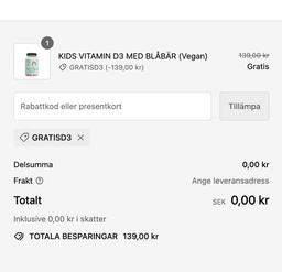 Gratis förbättrad D-vitamin Tuggtablett från Aarja Health