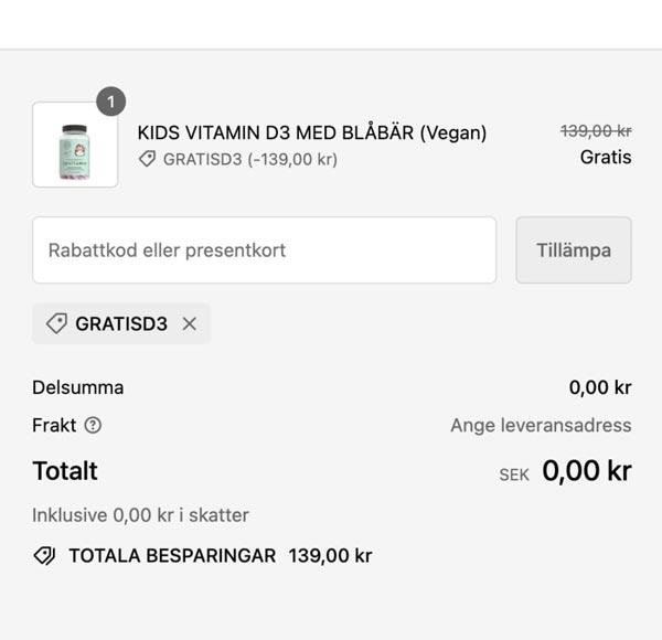 Gratis förbättrad D-vitamin Tuggtablett från Aarja Health