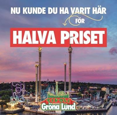 Gröna Lund - halva priset på entrébiljetter på kvällarna!