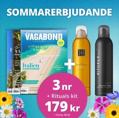 Prenumerera på Vagabond och få ett Rituals duschkit på köpet!