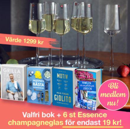 Gå med i Bonniers Bokklubb - få 6 Iittala champagneglas