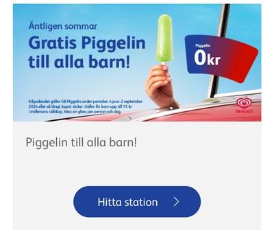 Gratis Piggelin glass till alla barn hos OKQ8