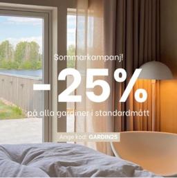 Haste Home 25 % rabatt på gardiner i standardmått