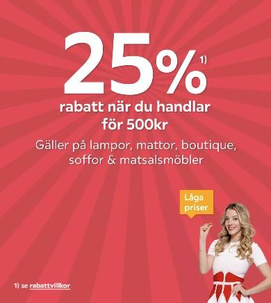 XXXLutz - 25% rabatt vid köp över 500 kr