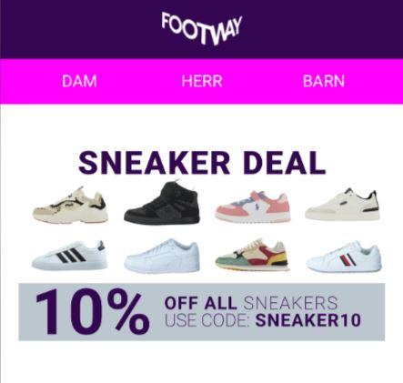 Footway 10 % rabatt på sneakers
