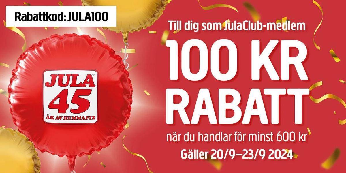 Jula 100 kr rabatt