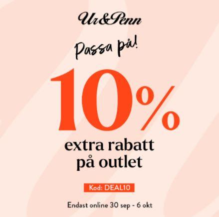 Ur&Penn 10 % extra på outleten