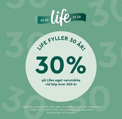 30% rabatt på Lifes eget varumärke