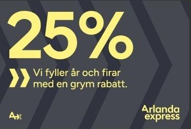 Arlanda Express - 25% på både enkelresor och tur och retur