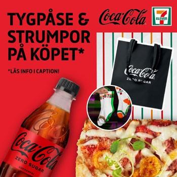 7-Eleven - gratis mini Coca Cola + tygpåse & strumpor på köpet!