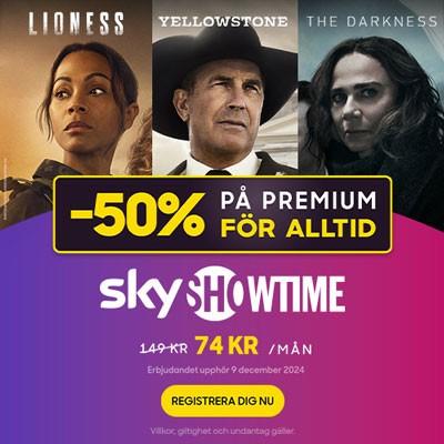 SkyShowtime Premium - få 50% rabatt för alltid