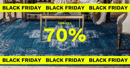 Rugvista Black week med upp till 70 % på mattor