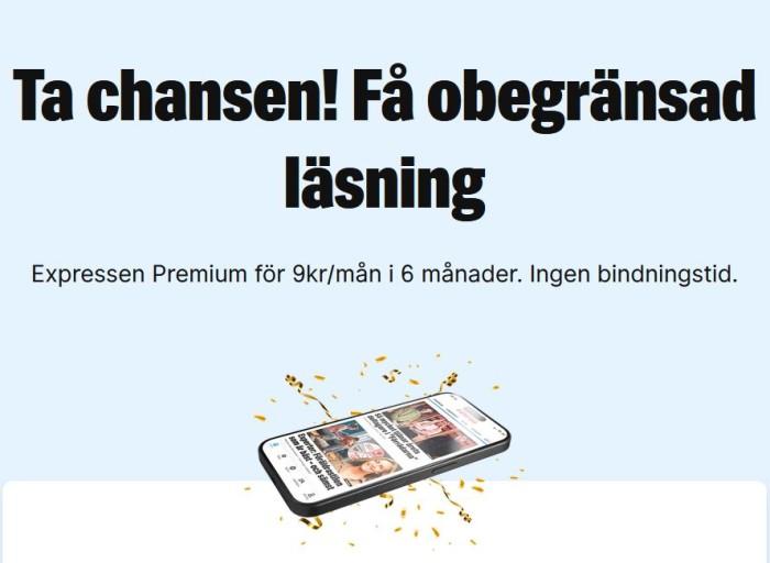 Läs Expressen Premium för bara 9 kr/mån i 6 månader!