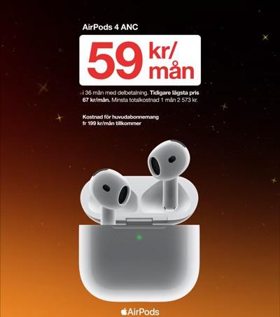 Deal i 3Butikerna - AirPods 4 ANC för 59 kr/mån