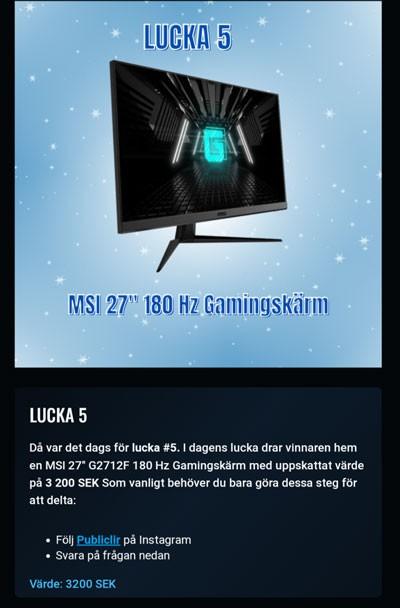 Vinn en gamingskärm värde 3200
