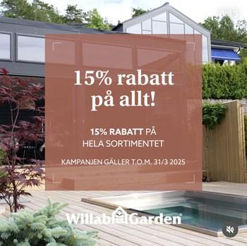 15% på hela sortimentet hos Willab Garden