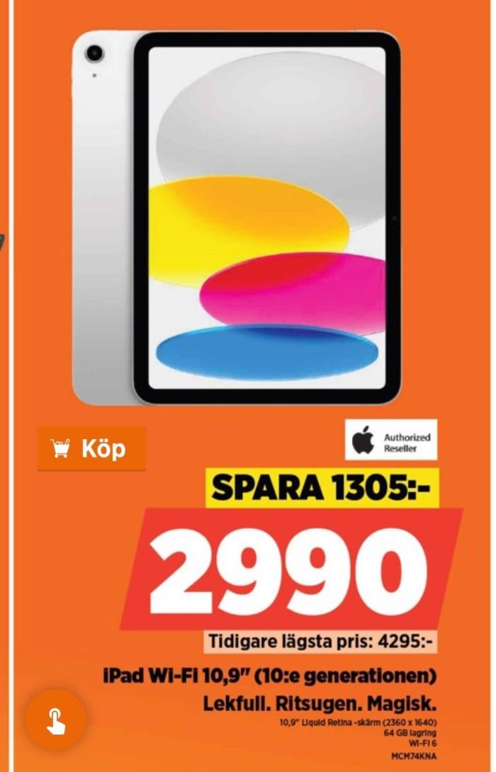 Apple iPad 10,9" (10:e gen) Wi-Fi 64 GB