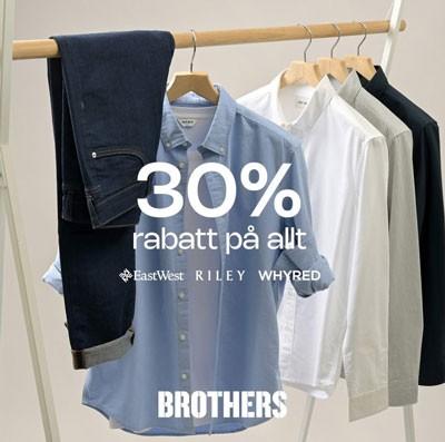 Brothers - 30% rabatt på Whyred, Riley och East West