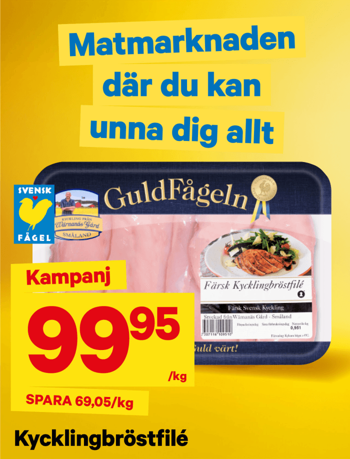 City Gross - Kycklingbröstfilé GuldFågeln, 900G
