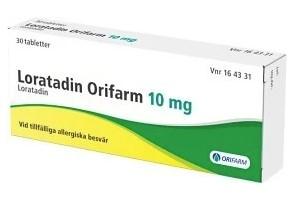 Lindra pollenbesvären med Loratadin Orifarm, tablett 10 mg 30 st
