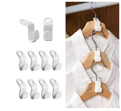 10-pack Anslutningskrok till klädhängare - Organizer Vit