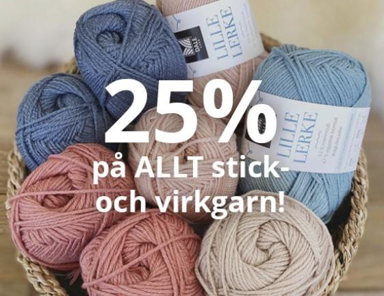 25% på allt stick- och virkgarn hos Ateljé Margaretha