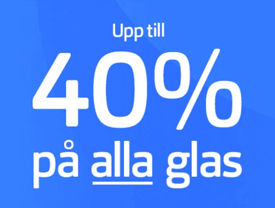 Upp till 40% på alla glas hos Synoptik!