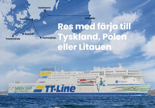 Färja till Tyskland, Polen & Litauen | 10% rabatt med kod TT-Line