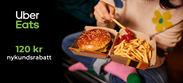 Testa Uber Eats och få 120 kr rabatt på din första order!
